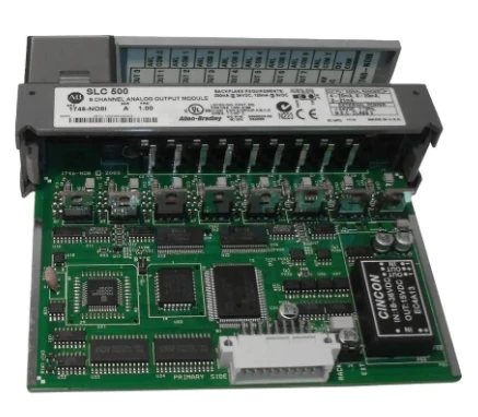 Allen-Bradley 1746-NO8I SLC 500 augsta blīvuma analogās strāvas izvades modulis, 8 individuāli konfigurējami izvades kanāli ar 16-bitu izšķirtspēju